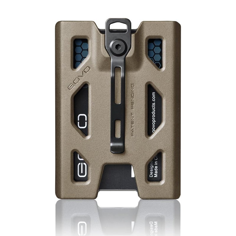 GOVO T4 Badge Holder/Wallet - Durable Polycarbonate ID/Credit Holder with Metal Clip and 4 Cards Slot (Holds 1 to 4 Cards) (Tan) - Image 1